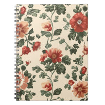 Rustic Garden Bloom – Vintage Red Floral Pattern