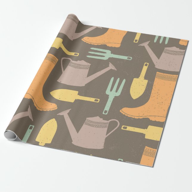 Rustic Garden Charm Wrapping Paper (Unrolled)