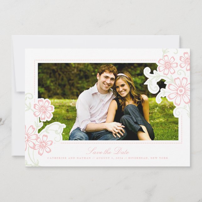 Rustic Garden Floral Save the Date (Front)