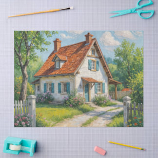 Rustic garden floral tissue paper