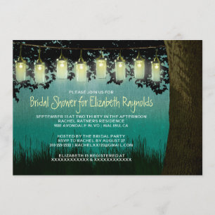 Rustic Garden Lights Bridal Shower Invitations