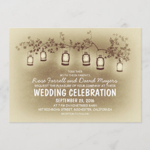 Rustic Garden Lights - Lanterns Wedding Invitation