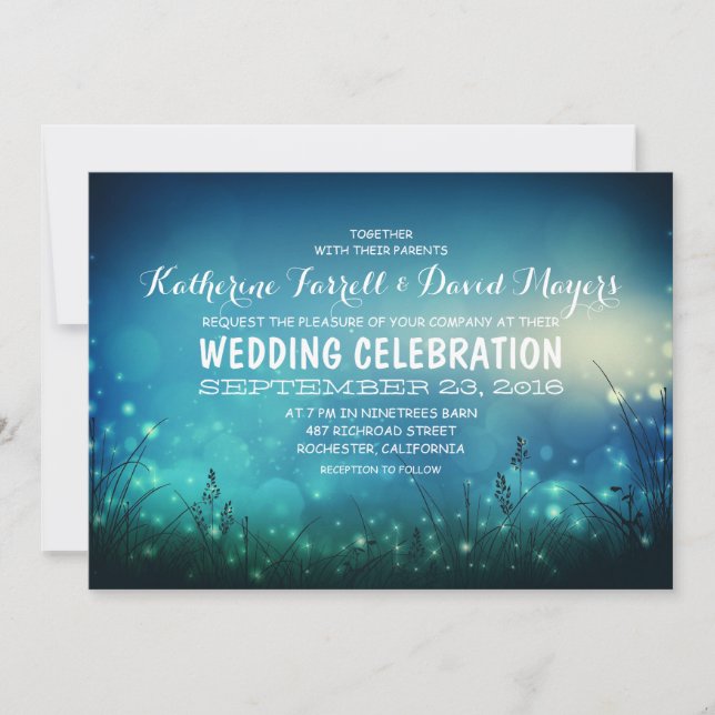 Rustic Garden Lights Romantic Wedding Invitation (Front)