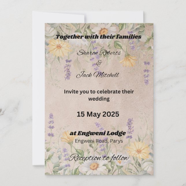 RUSTIC GARDEN ROMANCE 1 INVITATION (Front)
