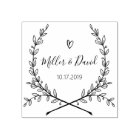 Rustic Garden Save the date round logo Self-inking
