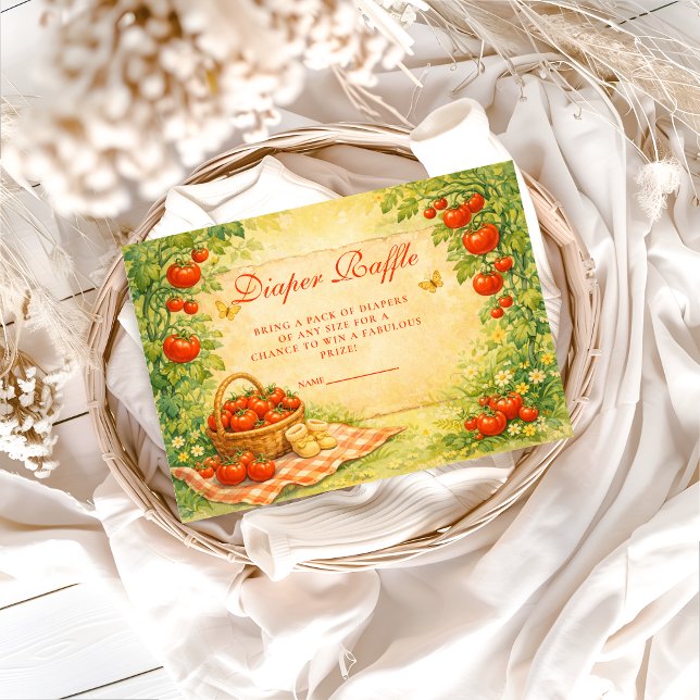 Rustic Garden Tomato Diapper Raffle Enclosure Card (Creator Uploaded)