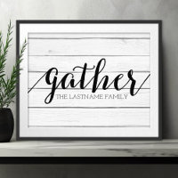 Rustic Gather - Shiplap Wood with Custom Family