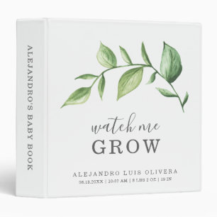 Rustic Gender Neutral Greenery Baby Book Binder