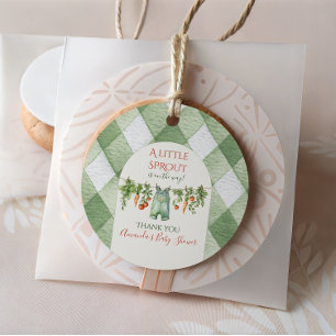Rustic Gender Neutral Little Sprout Baby Shower Favour Tags