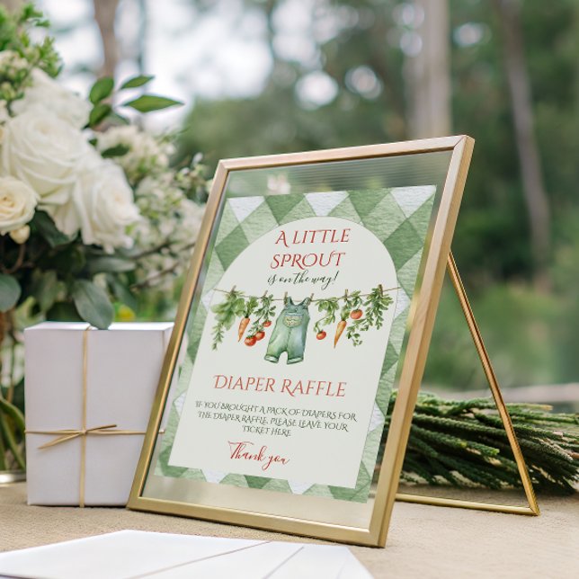 Rustic Gender Neutral Sprout Baby Shower Diaper Poster (Creator Uploaded)