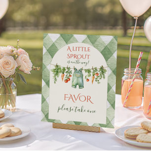 Rustic Gender Neutral Sprout Baby Shower Favor Poster