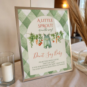 Rustic Gender Neutral Sprout Baby Shower Fun Game Poster