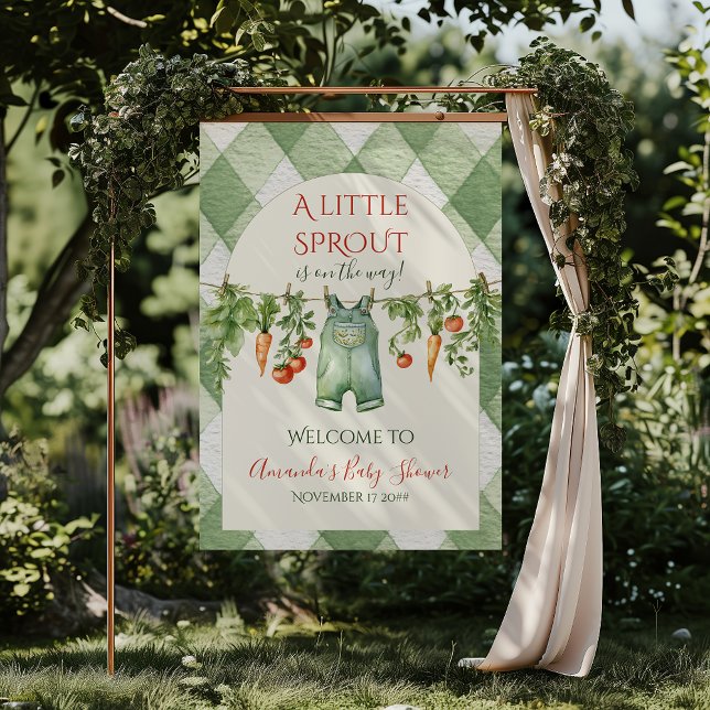 Rustic Gender Neutral Sprout Baby Shower Welcome Poster (Creator Uploaded)