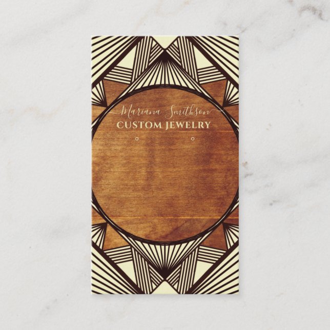   Rustic Geometric Art Deco Earrings Display Cards (Front)