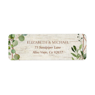 Rustic Geometry Eucalyptus Birch Adresse de retour