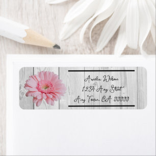 Rustic Gerber Daisy Adresse de retour Label