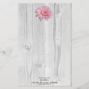 Rustic Gerber Daisy Personalized Stationery