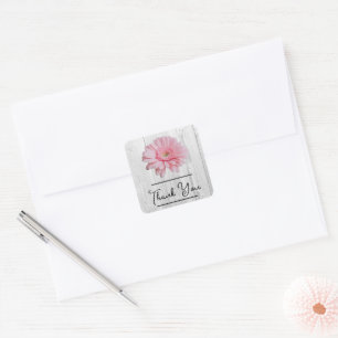 Rustic Gerber Daisy Thank You Sticker