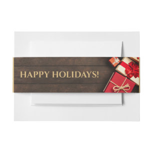 Rustic Gift Box, Christmas Invitation Belly Band