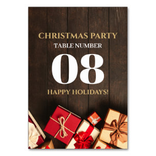 Rustic Gift Box, Christmas Table Number