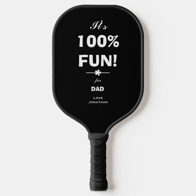 Rustic GIFT FOR DAD Modern Script Name Classic  Pickleball Paddle (Front)