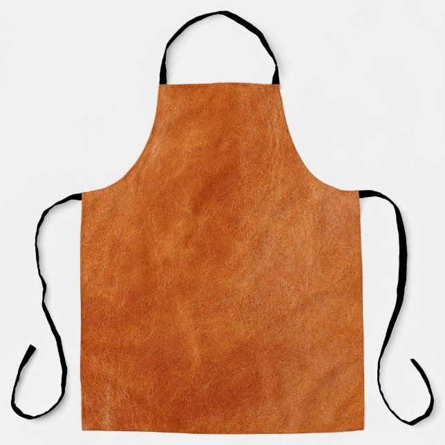 Rustic ginger smooth natural leather apron (Front)