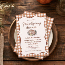 Rustic Gingham Friendsgiving Thanksgiving Dinner