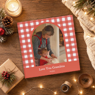 Rustic Gingham Love You Grandma Recipe Binder