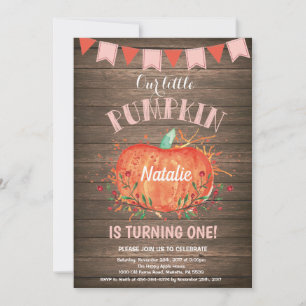 Rustic Girl Citrouille Anniversaire Invitation ros