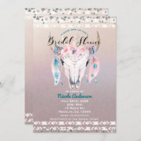 Rustic Glam Boho Floral Cow Skull Bridal Shower