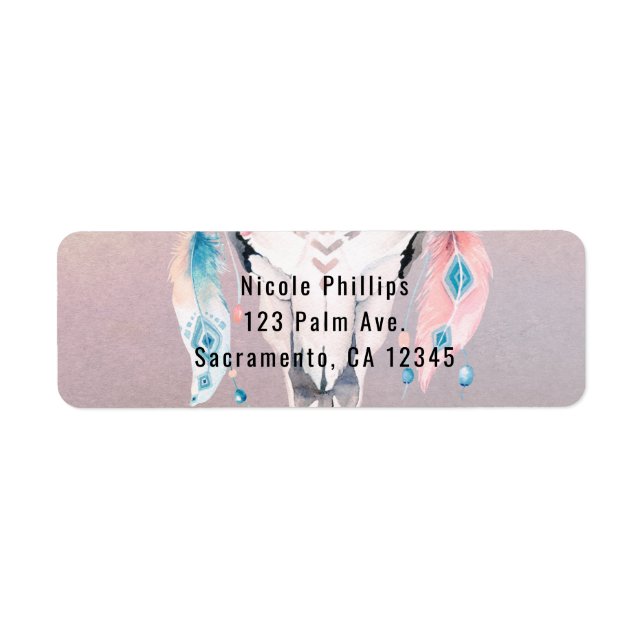 Rustic Glam Boho Floral Cow Skull Country Party (Front)