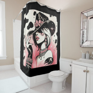 Rustic Glam Cowgirl Pink Sparkle Cowhide Print
