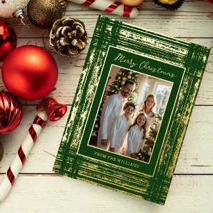 Rustic Glam Foil Christmas Card Template Custom