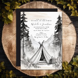 Rustic Glamping Camping Mountain Forest Wedding Invitation<br><div class="desc">Introducing our Rustic Elegant Glamping Camping Mountain Forest Invitation – a perfect blend of natural charm and timeless sophistication. This unique invitation features a beautifully crafted sketch, setting the scene for a dreamy wedding in the woods. The rustic elements evoke a sense of warmth and authenticity, while the elegant design...</div>