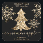 Rustic Glitter Christmas Tree Candle label<br><div class="desc">Pack your Christmas hand made candles in jars with this beautiful glitter Christmas tree labels</div>