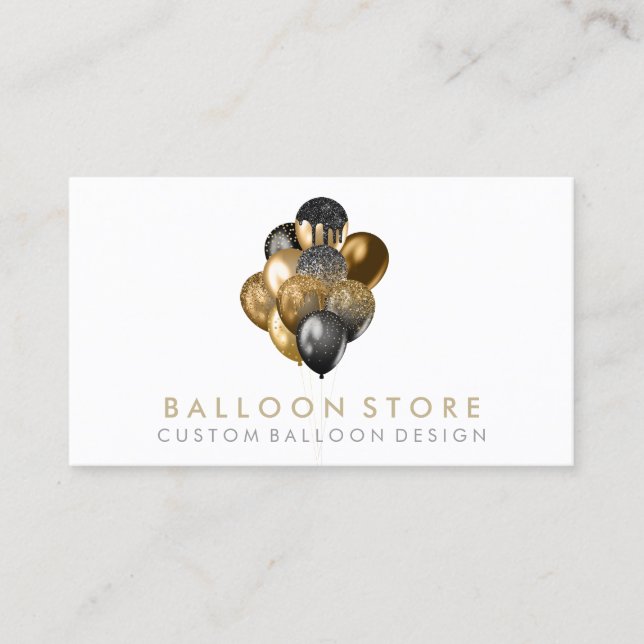 Rustic Glitter Event Party Decor Balloon Business Card (Front)