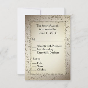 Rustic Glitter RSVP w Entree Choices Card