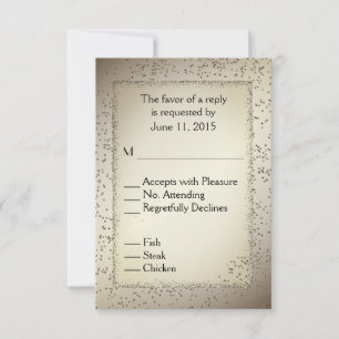 Rustic Glitter RSVP w Entree Choices X Card