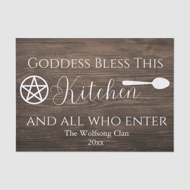 Rustic Goddess Bless Pagan Witch  Tissue Paper (Front)