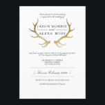 Rustic Gold Antler | Elegant Wedding Invitation<br><div class="desc">By Redefined Designs</div>