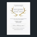 Rustic Gold Antler | Elegant Wedding Invitation<br><div class="desc">By Redefined Designs</div>