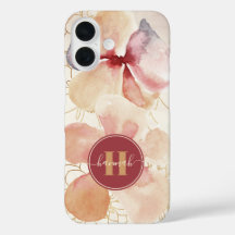 Rustic Gold Blush Watercolor Floral