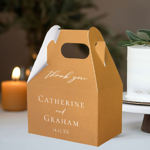 Rustic Gold Bohemian Personalized Wedding Favor Box