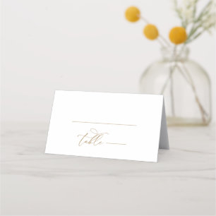 Rustic Gold Calligraphy Wedding Table Number Place Card
