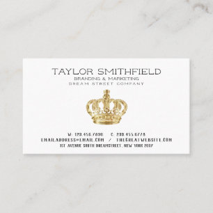 Rustic Gold Crown Business Card