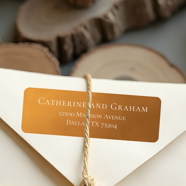 Rustic Gold Earth Tone Fall Wedding Return Address (Creator Uploaded)