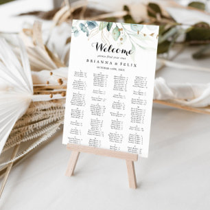 Rustic Gold Floral Alphabetical Seating Chart