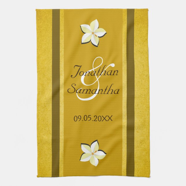 Rustic Gold Floral MoJo Mariage Cuisine Serviette  (Vertical)