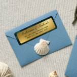 Rustic Gold Gradient Emerald Green Return Address<br><div class="desc">Unveil your elegance with this captivating return address label. A rich emerald green border creates a bold and luxurious statement. Within the border, a mesmerizing gold gradient takes centre stage, adding a touch of sophistication. Personalize this label with the bride and groom's names and your return address, ensuring your invitations...</div>