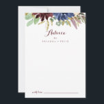 Rustic Gold Leaves and Floral Calligraphy Wedding Advice Card<br><div class="desc">This rustic gold leaves and floral calligraphy wedding advice card is perfect for a modern wedding. The design features hand-drawn watercolor purple, navy, blush, burgundy, navy flowers, green and gold leaves. These cards are perfect for a wedding, bridal shower, baby shower, graduation party & more. Personalize the cards with the...</div>